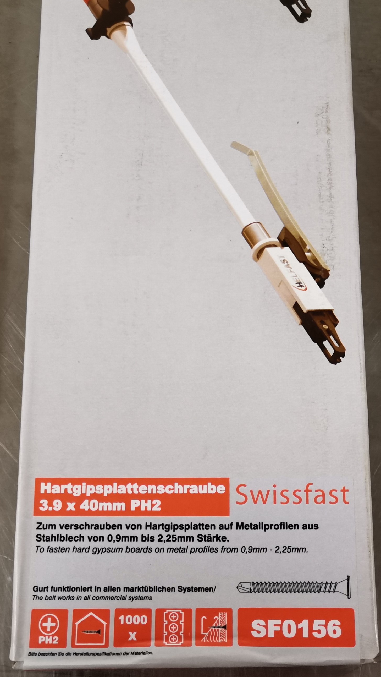 3.9x35mm Hartgipspl. Bohrspitze Magaziniert 1000 ST.