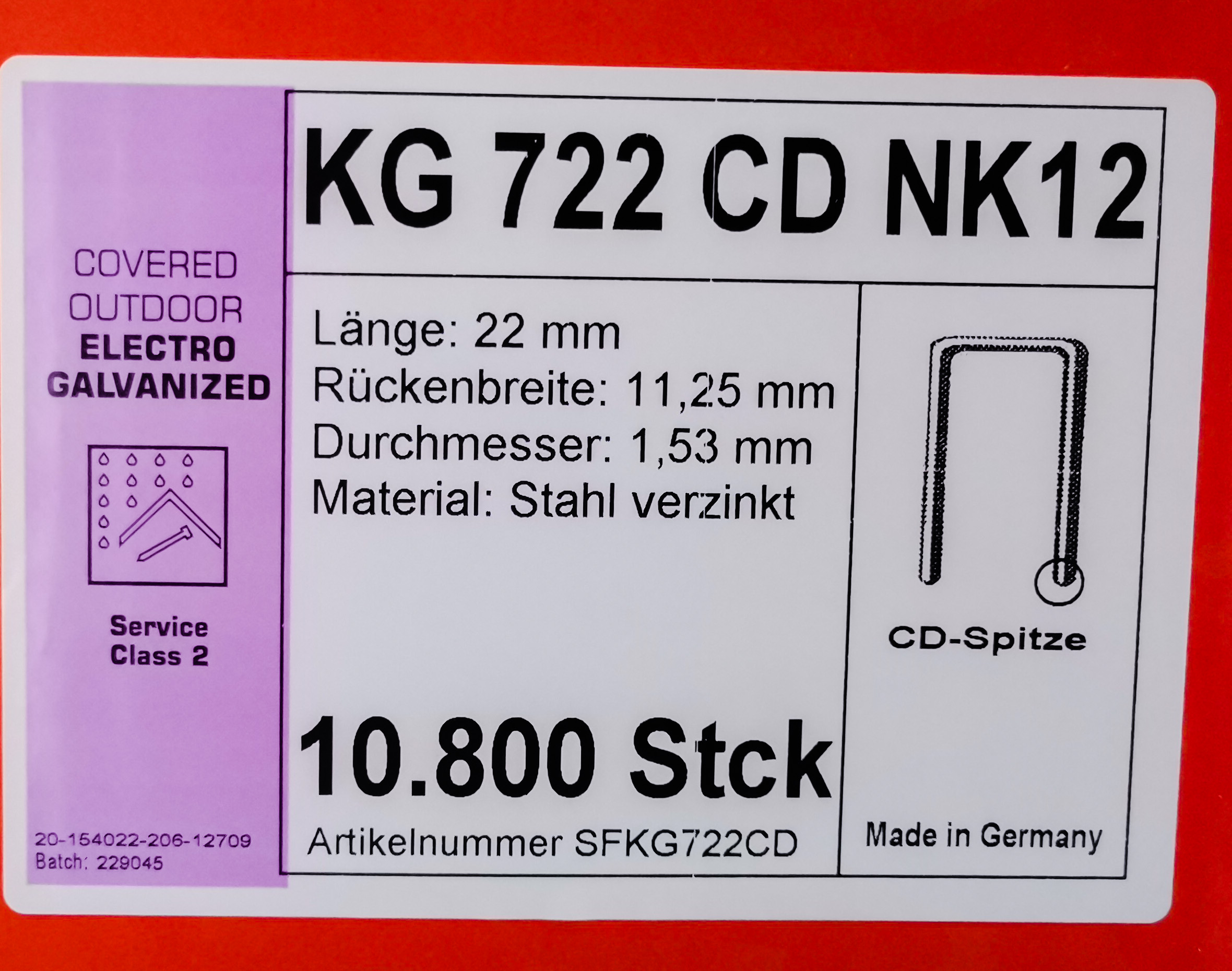 KG722CDNK Klammern 22mm