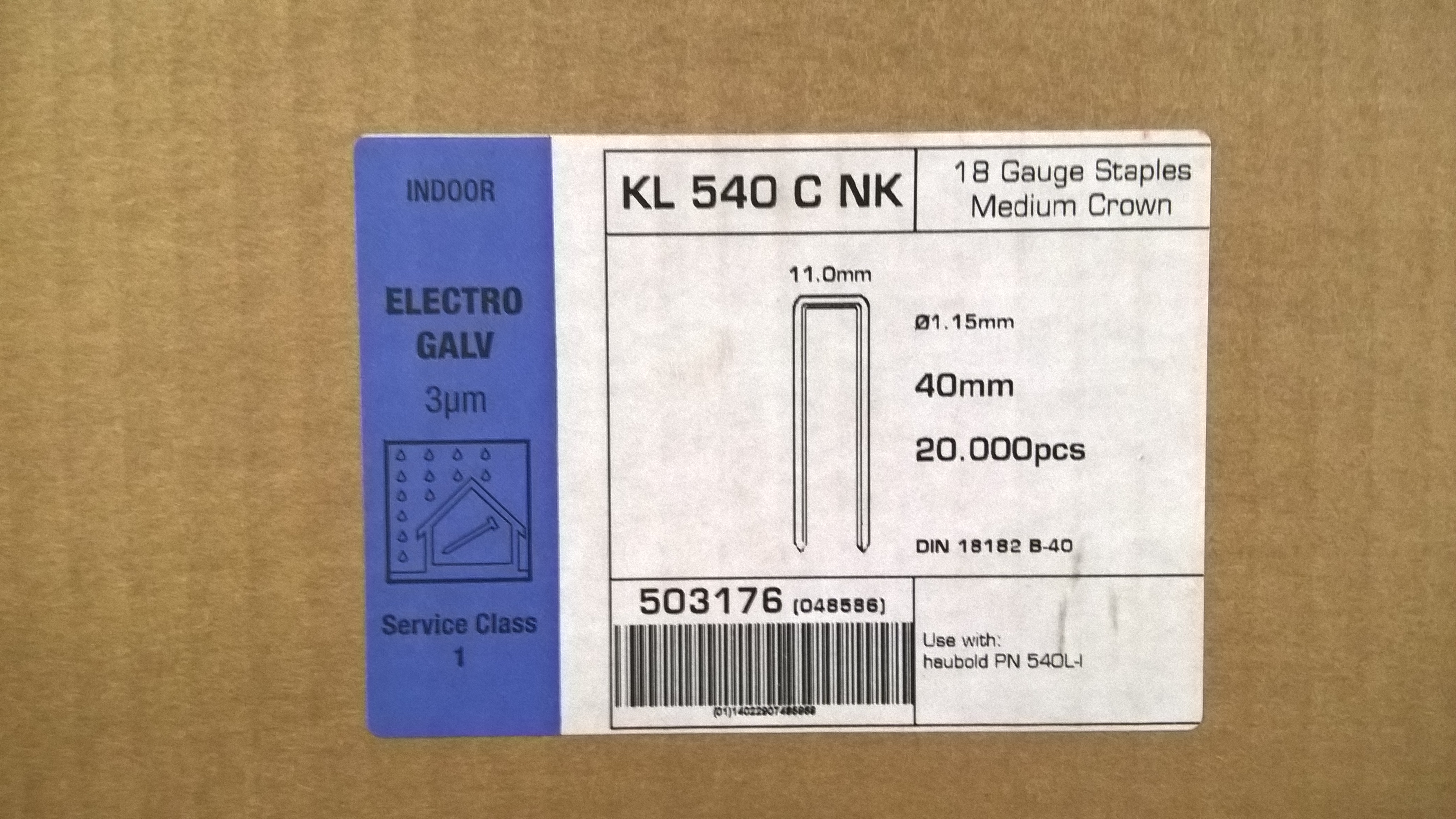 Haubold Klammern KL 540 CNK/H  - 5000 Stück