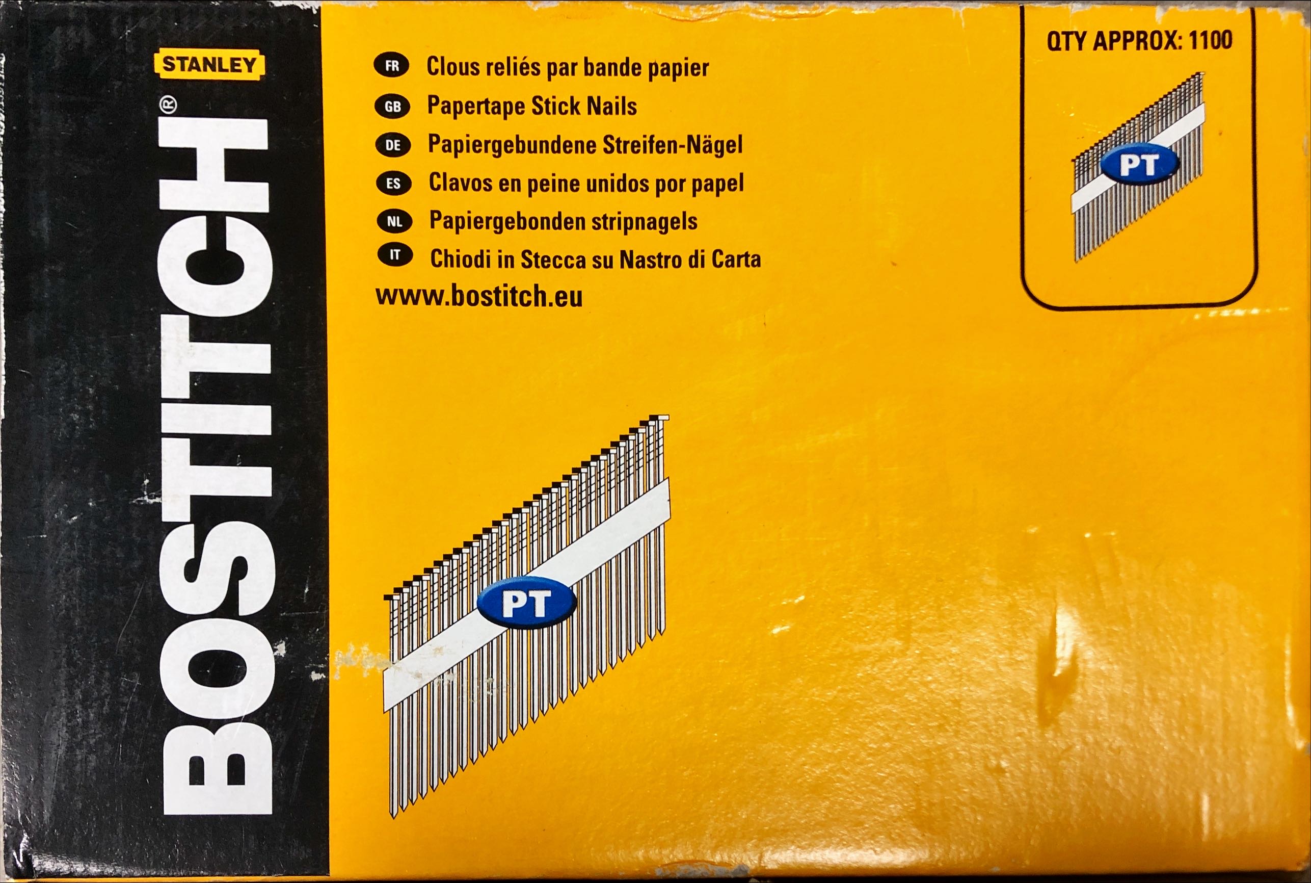 Bostich 3.1 x 90mm Streifennägel, 34°, feuerverzinkt, 1100 Stk., D-Flachkopf