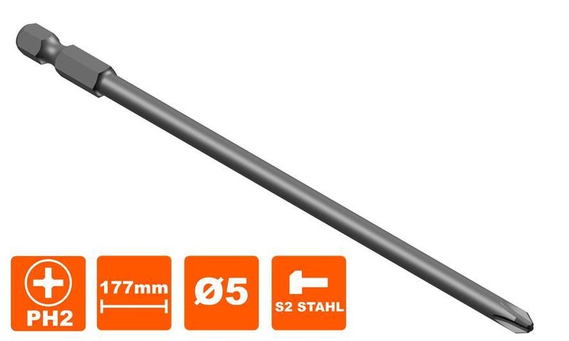 Bit 177 mm  Torx Tx-20 Antrieb, Ø5 mm