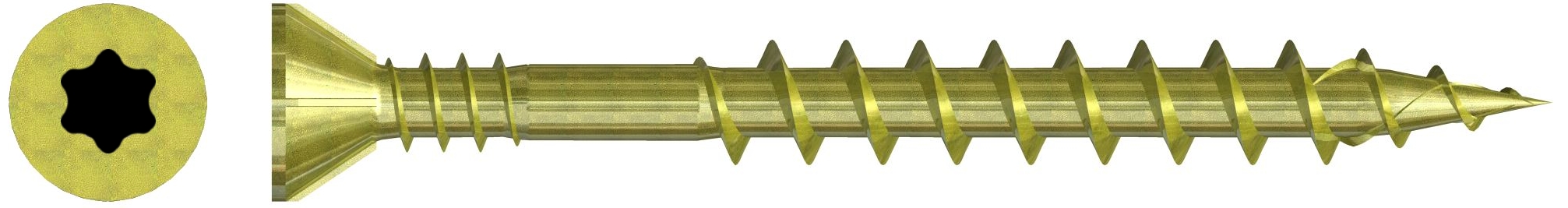 4,2x45mm magazinierte Holzbauschraube, gelb verzinkt, Torx20, 1.000 Stück