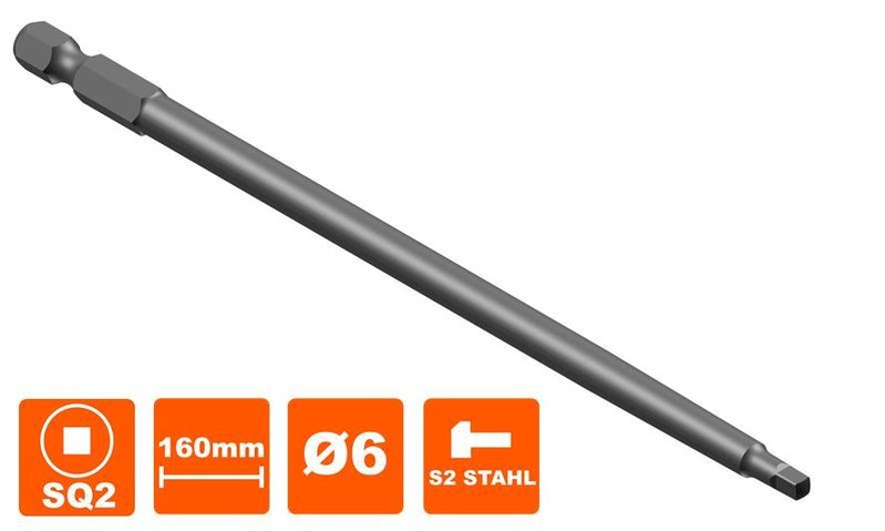 Bit 160 mm Square Drive SQ-2 Antrieb