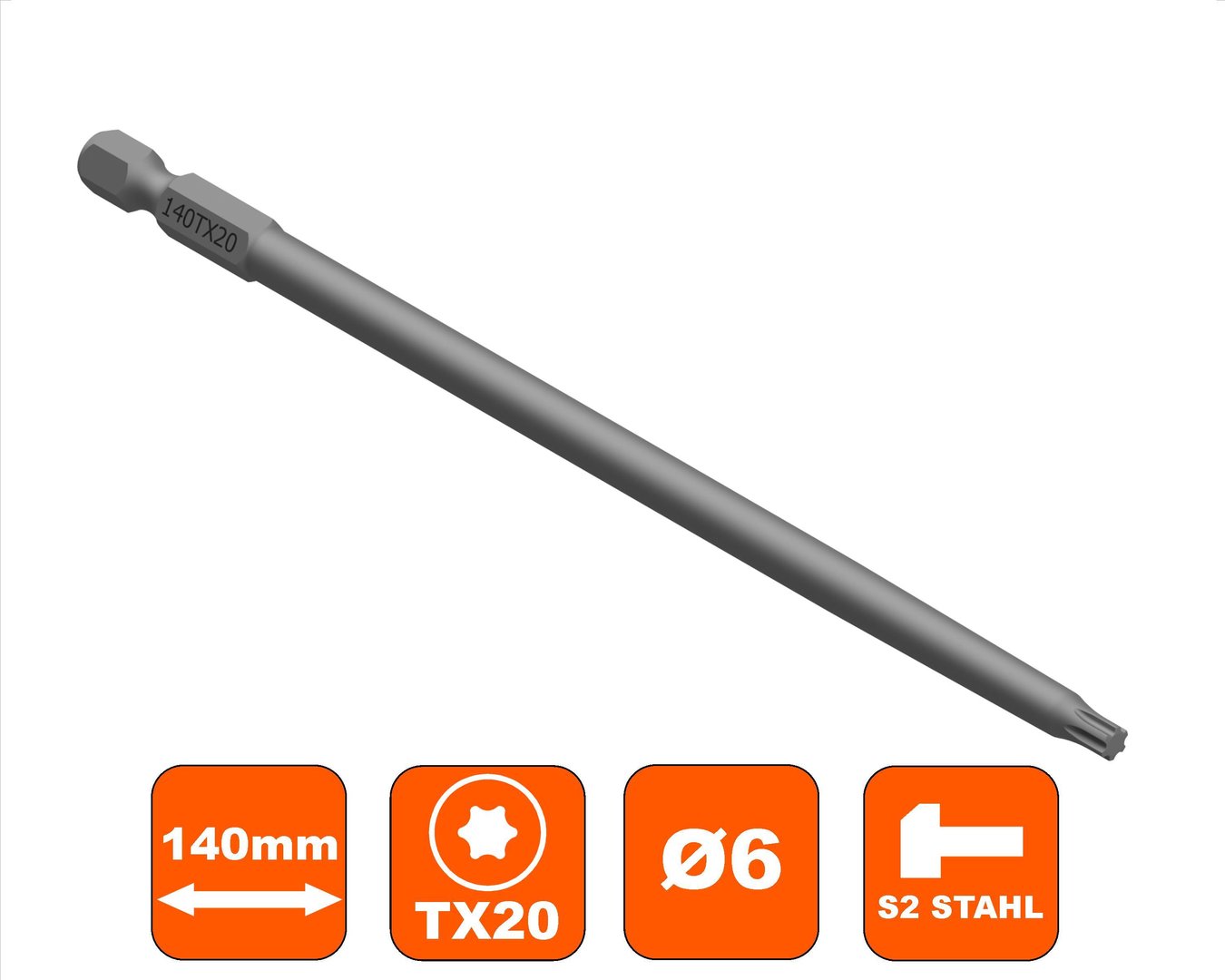 Bit 140 mm Torx Tx20  Antrieb